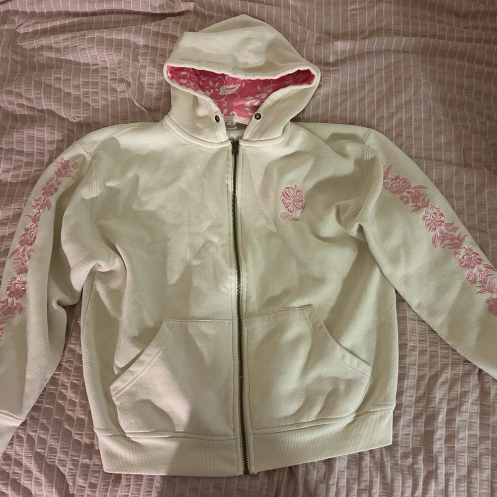 Oversize Hawaiian Zip-Up Hoodie | Créame and Pink